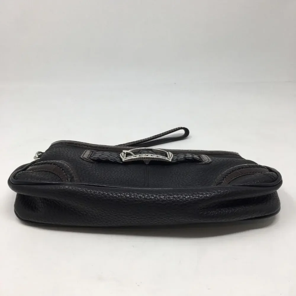 Brighton NWT Black & Brown Mission Wristlet Pouch